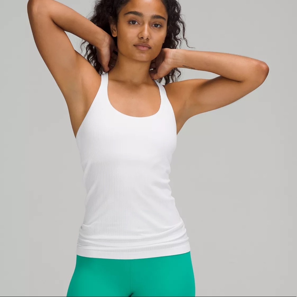 Lululemon ebb to street white tank top